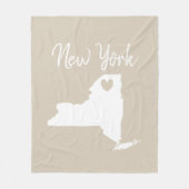 Couverture Polaire Carte d'état de New York amour Fleece Blanket (Devant)