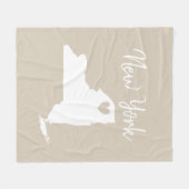 Couverture Polaire Carte d'état de New York amour Fleece Blanket (Devant (Horizontal))