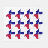 Couverture Polaire Carte du drapeau du Texas (Devant (Horizontal))