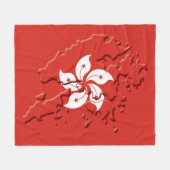 Couverture Polaire CARTE DU DRAPEAU HONG KONG Patriotique (Devant (Horizontal))