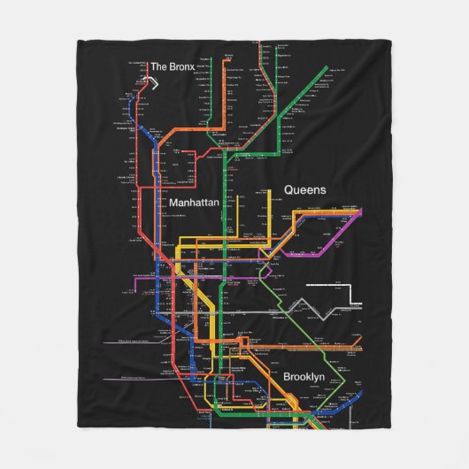 Couverture Polaire Carte du métro NY-City (Devant)