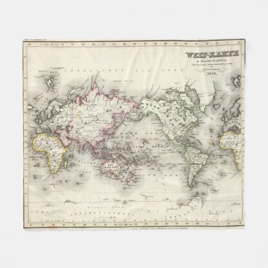 Couverture Polaire Carte du monde (Devant (Horizontal))