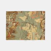 Couverture Polaire Carte du monde Antique 1886 Illustré (Devant (Horizontal))