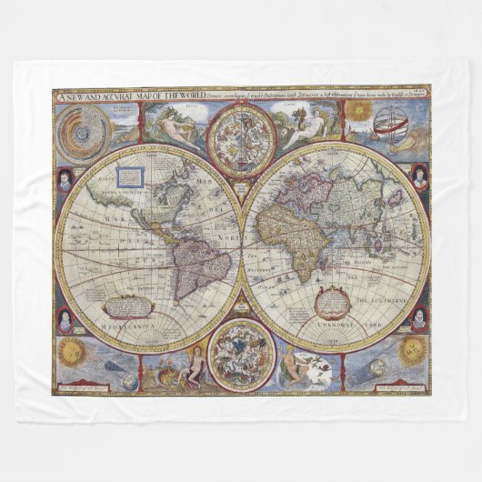 Couverture Polaire Carte du monde antique #3 (Devant (Horizontal))