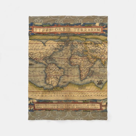 Couverture Polaire Carte du monde Antique Ortelius Europe Voyage (Devant)