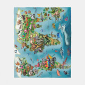 Couverture Polaire Carte du monde d'animaux (Devant)