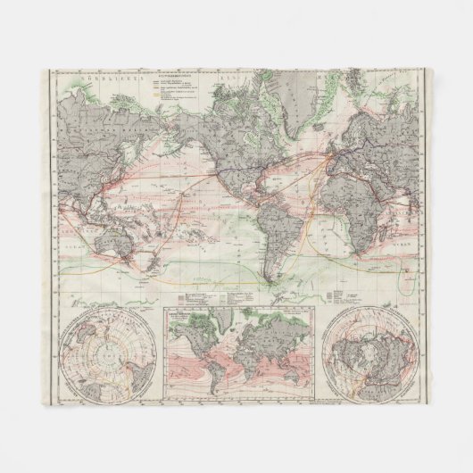 Couverture Polaire Carte du monde des courants d'océan (Devant (Horizontal))