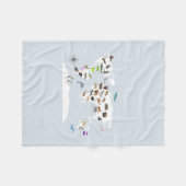 Couverture Polaire Carte du monde pour enfants Animaux (Devant (Horizontal))