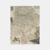 Couverture Polaire Carte du Texas aux frontières du comté (Devant)