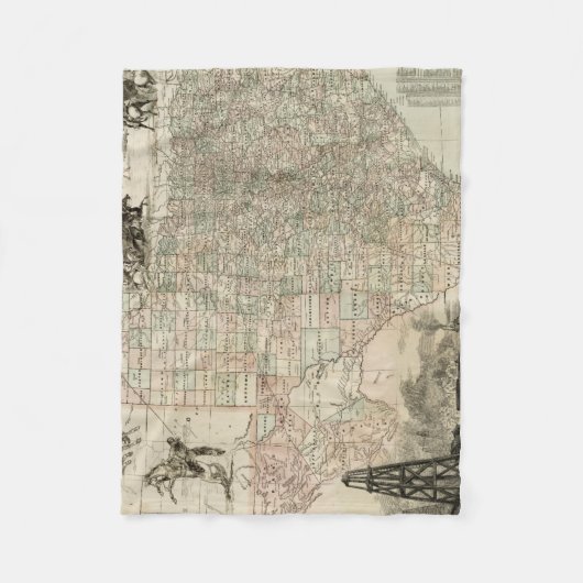 Couverture Polaire Carte du Texas aux frontières du comté (Devant)