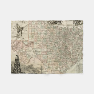 Couverture Polaire Carte du Texas avec des frontières du comté