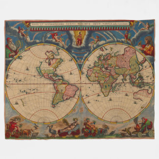 Couverture Polaire Carte du Vieux Monde Visuellement Époustouflante e