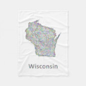 Couverture Polaire Carte du Wisconsin (Devant)