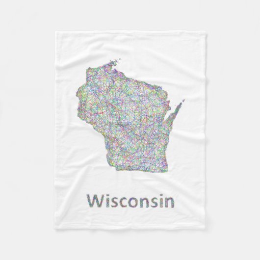 Couverture Polaire Carte du Wisconsin (Devant)