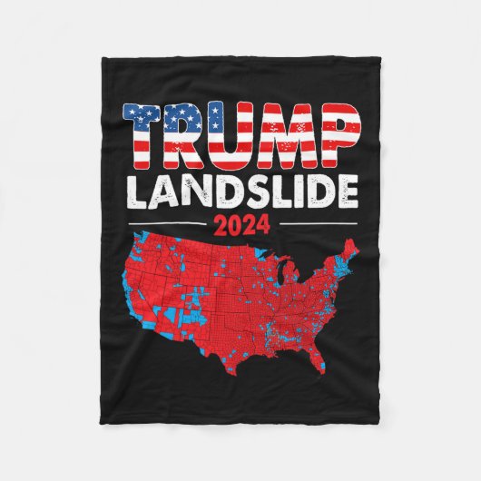 Couverture Polaire Carte électorale 2024 Trump Défilé Élections rouge (Devant)