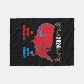 Couverture Polaire Carte électorale de 2024 Joyeux glissement de terr (Devant (Horizontal))