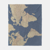 Couverture Polaire Carte Gold et Blue World (Devant)