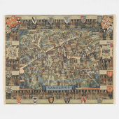Couverture Polaire Carte imagée de Cambridge, Angleterre (Devant (Horizontal))