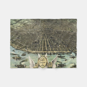 Couverture Polaire Carte imagée vintage de St Louis (1896)