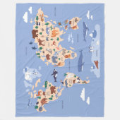 Couverture Polaire Carte Kids World mignonne Whimsical Modern (Devant)