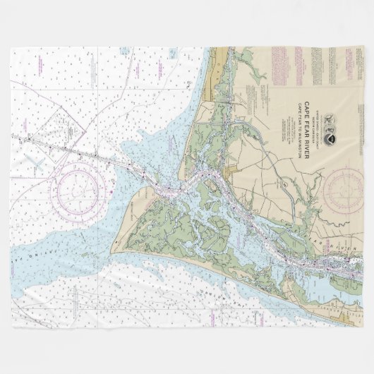 Couverture Polaire Carte marine de la rivière Cape Fear 11537 (Devant (Horizontal))
