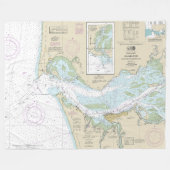 Couverture Polaire Carte marine du fleuve Columbia 18521 (Devant (Horizontal))