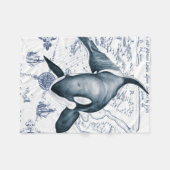 Couverture Polaire Carte Orca bleu (Devant (Horizontal))
