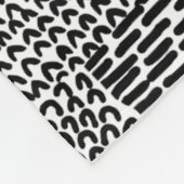 Couverture Polaire Carte patchwork abstraite - Noir sur blanc (Coin)