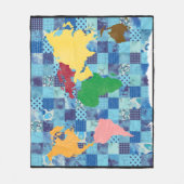 Couverture Polaire Carte piquée du monde (Devant)