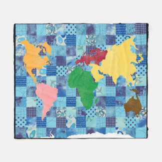 Couverture Polaire Carte piquée du monde