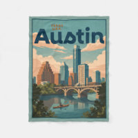 Carte postale de la skyline rivière d'Austin Texas
