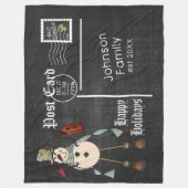 Couverture Polaire Carte postale de tableau noir avec un bonhomme de (Devant)