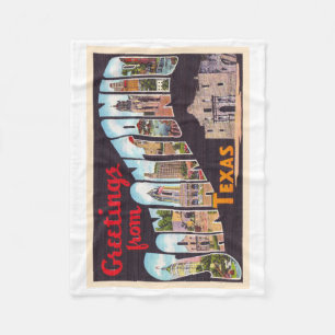Couverture Polaire Carte postale San Antonio Texas TX Vintage
