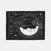 Couverture Polaire Carte Tarot Crescent Moon Et Cat Graphique (Devant (Horizontal))