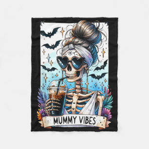 Couverture Polaire Carte Tarot Vibes de maman Éffrayante saison Skele