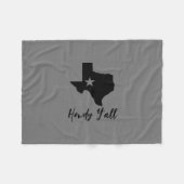 Couverture Polaire Carte Texas Lone Star State Howdy Y'all (Devant (Horizontal))