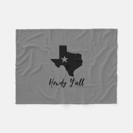 Couverture Polaire Carte Texas Lone Star State Howdy Y'all (Devant (Horizontal))
