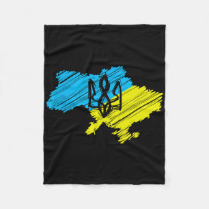 Couverture Polaire Carte ukrainienne géniale - Drapeau ukrainien