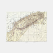 Couverture Polaire Carte vintage de Californie (1878) (Devant (Horizontal))