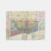 Couverture Polaire Carte vintage de Chicago (1869) (Devant (Horizontal))