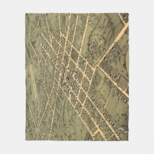 Couverture Polaire Carte vintage de Huntsville Alabama (1871)