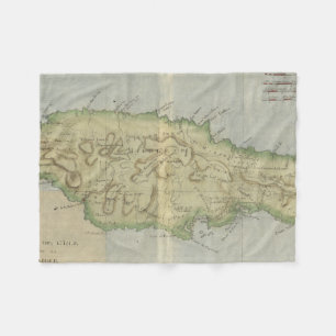 Couverture Polaire Carte vintage de la Jamaïque (1780)