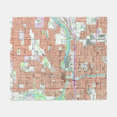 Couverture Polaire Carte vintage de Lansing Michigan (1965) (Devant (Horizontal))