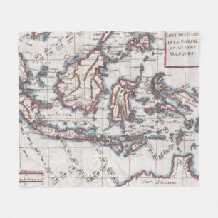 Couverture Polaire Carte vintage de l'Indonésie (1780)