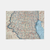 Couverture Polaire Carte vintage de l'Ohio (1921) (Devant (Horizontal))