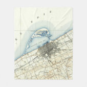 Couverture Polaire Carte vintage d'Erie Pennsylvanie (1899) (Devant)