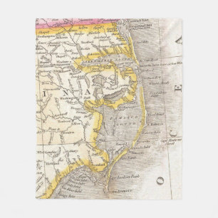 Couverture Polaire Carte vintage des banques externes (1818)