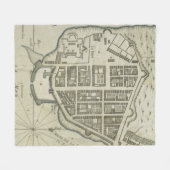 Couverture Polaire Carte vintage du Lower Manhattan (1764) (Devant (Horizontal))