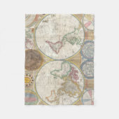 Couverture Polaire Carte vintage du monde (Devant)