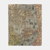 Couverture Polaire Carte vintage du monde (1565) (Devant)